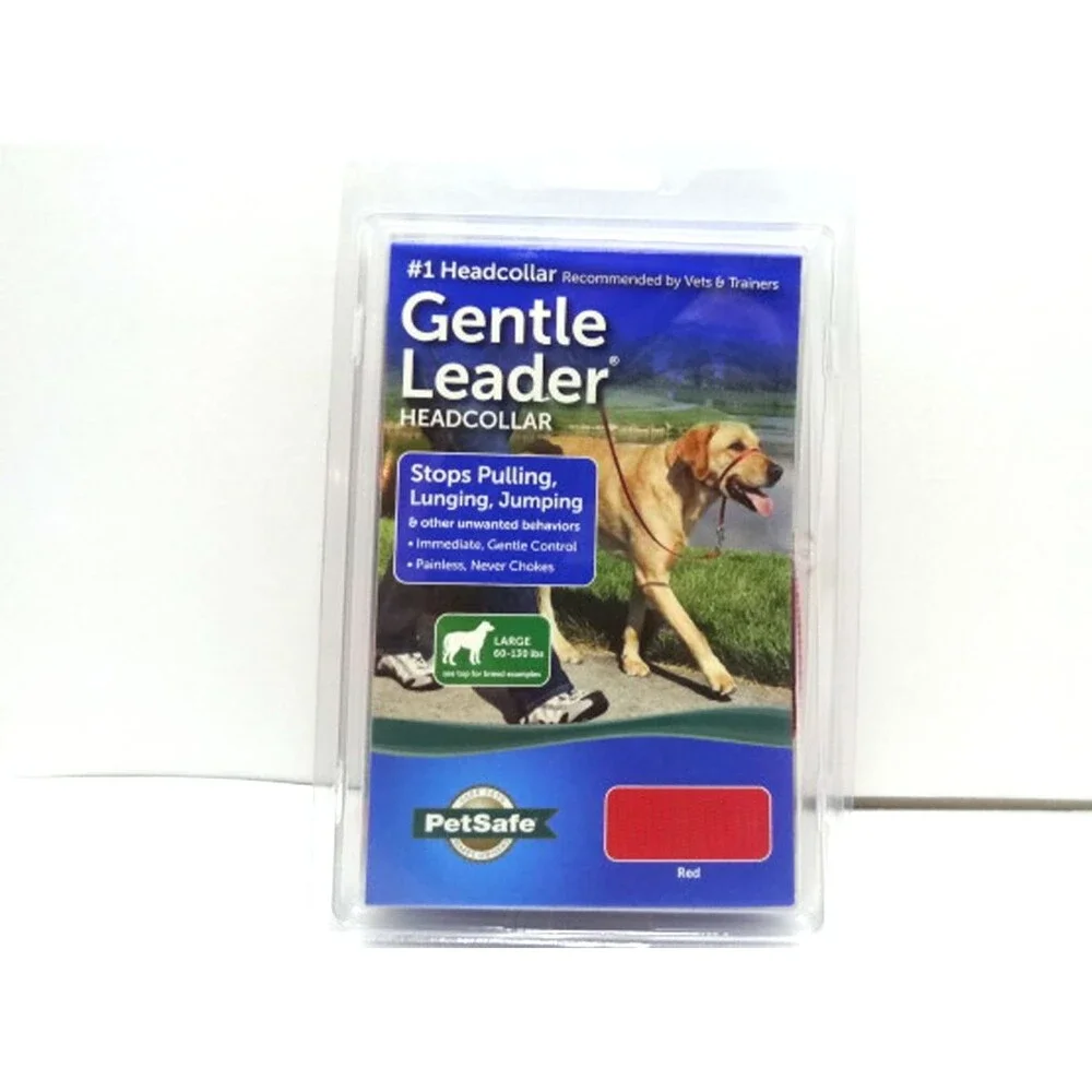 PETSAFE GENTLE LEADER NO-PULL HEADCOLLAR LARGE 60-130 LBS Red